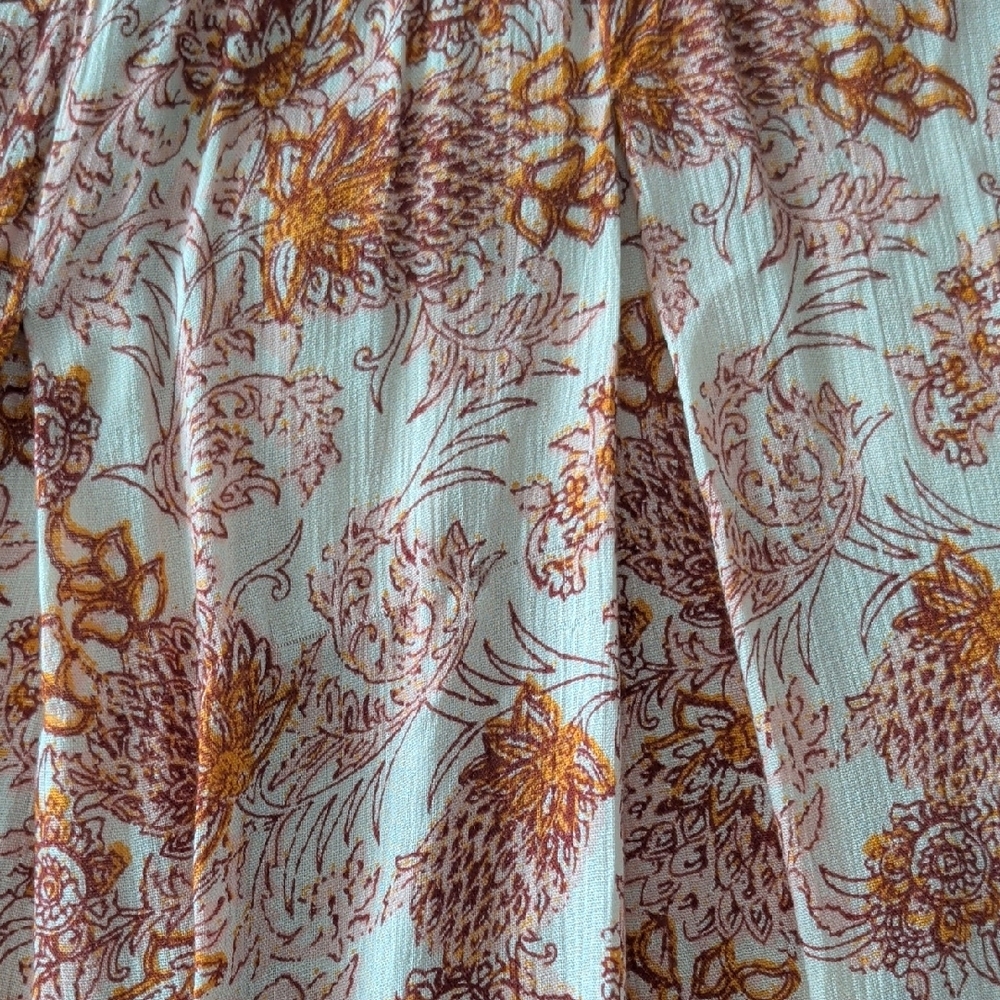 Urban Outfitters Boho Long Sleeve Dress in Cream and Brown - Picture 4 of 4